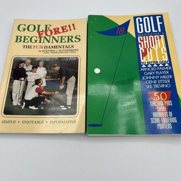 Vintage Golf Books Lot Of 2 Golf Fore Beginners Short Cuts To Better Golf VGCond - Picture 1 of 9